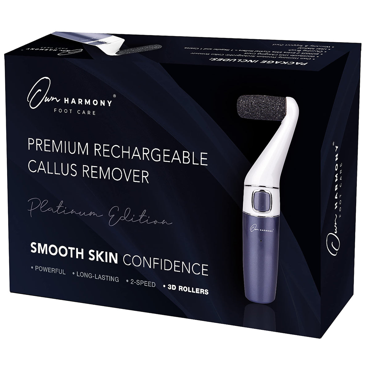 Own Harmony Electric Foot Callus Remover - Rechargeable Pedicure Tool For Dry, Cracked Heels