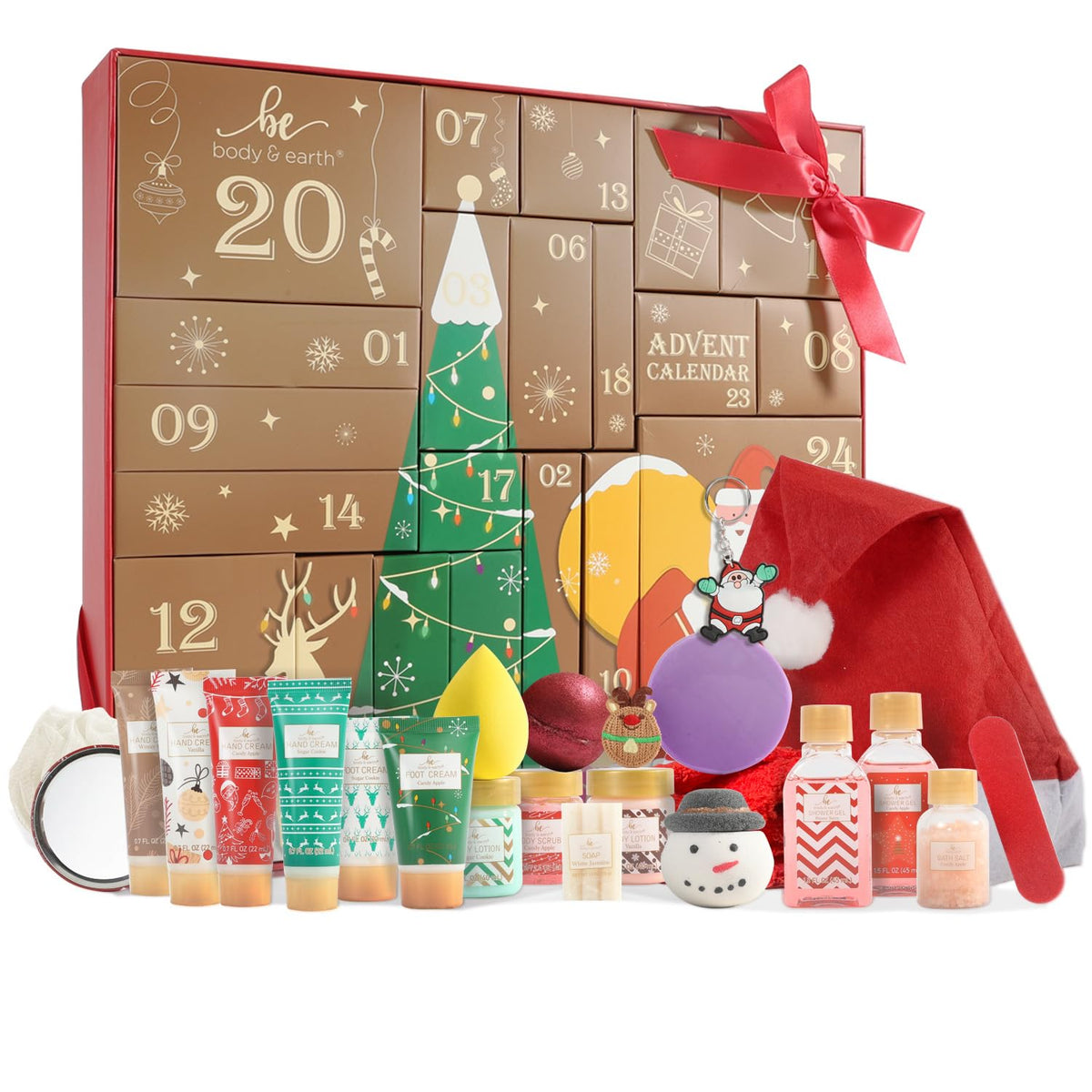 Body & Earth 2024 Advent Calendar - 24 Days Of Beauty Gifts For Women, Skincare & Holiday Fun