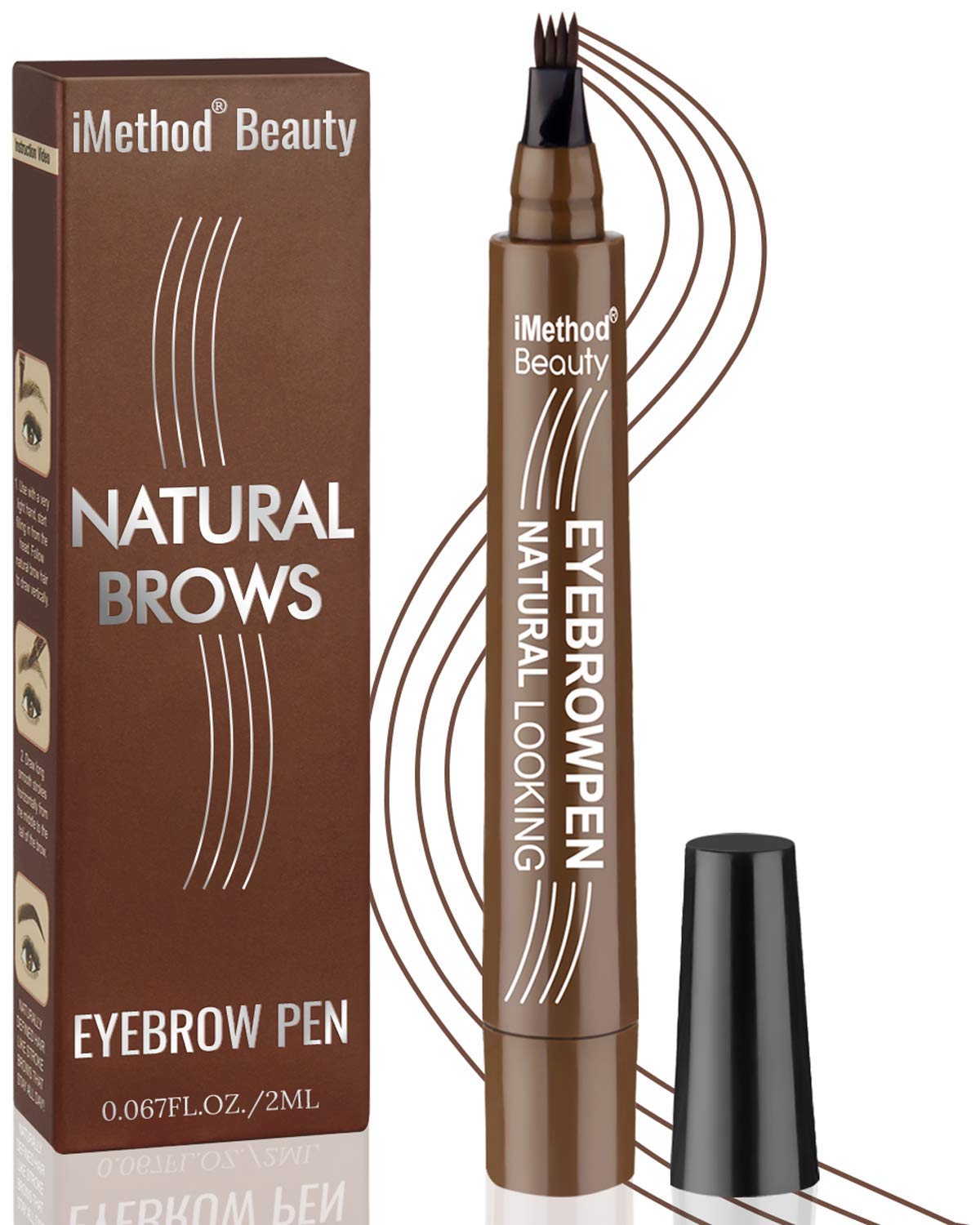 Imethod Dark Brown Eyebrow Pen - Waterproof, Long Lasting, Smudge-Proof Tattoo Makeup