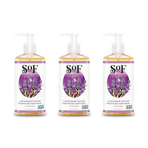 South Of France Nourishing Hand Wash - Vegan Lavender Fields - 8 Oz Bottle, 3 Pack