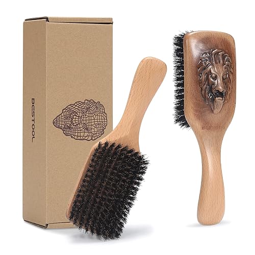 BESTOOL Boar Bristle Hair Brush - Premium Wood Design for Fine to Medium Hair, Enhances Vibrancy