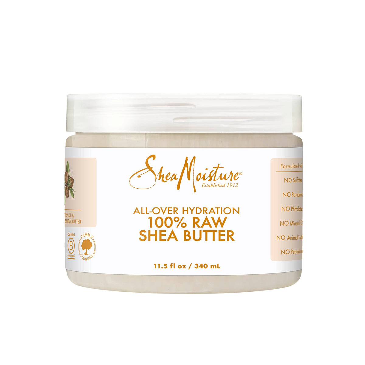 Sheamoisture 100% Raw Shea Butter All-Over Hydration For Dry Skin, 11.5 Oz