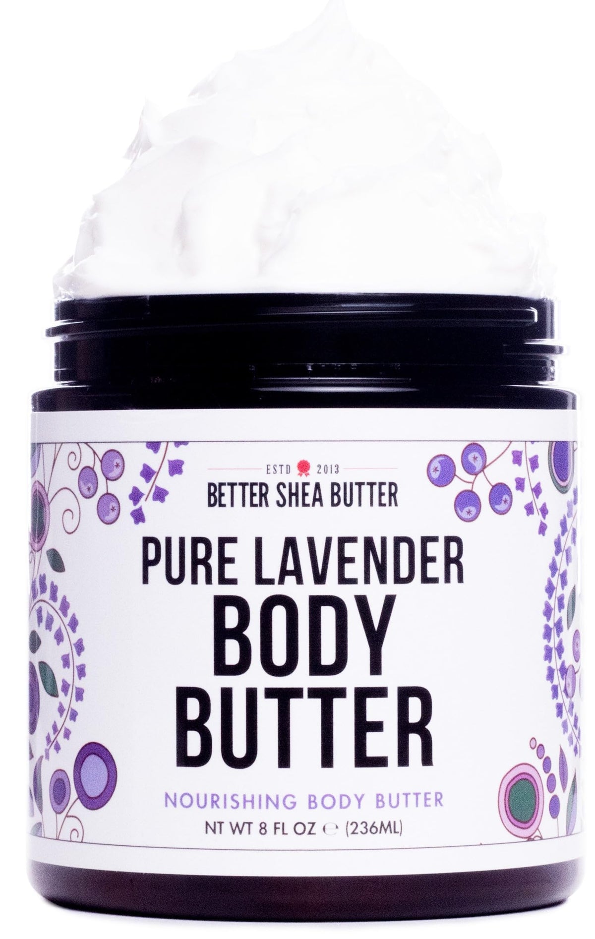 Better Shea Butter Lavender Whipped Body Butter For Dry Skin - 8 Oz Paraben-Free Cream