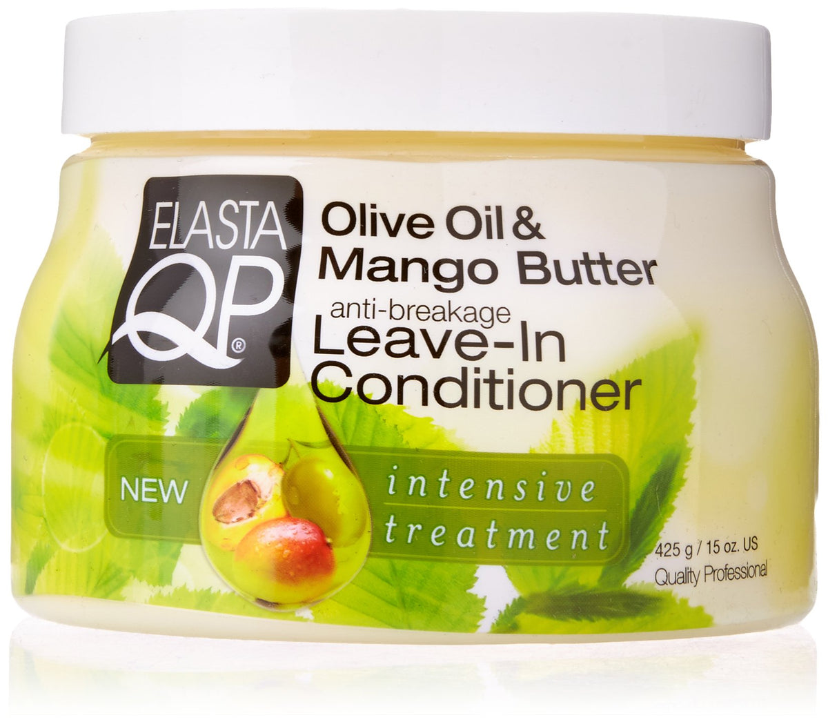 Elasta Qp Olive & Mango Butter Leave In Conditioner 15Oz - Moisturizing Hair Care Treatment