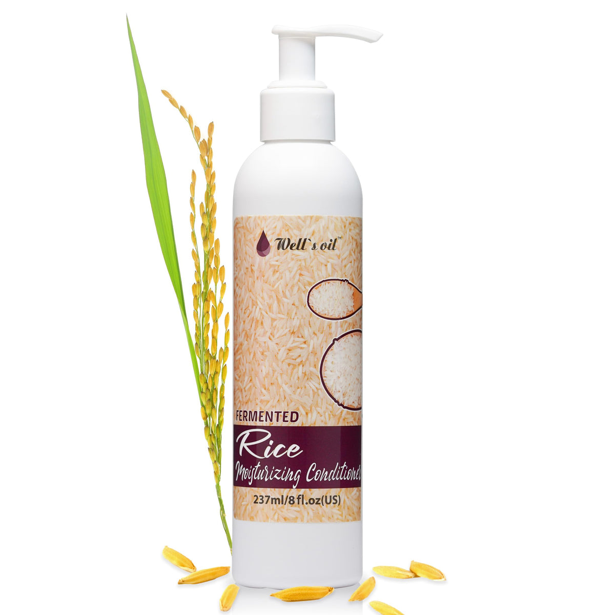 Well'S Rice Water Conditioner For Hair Growth With Shea Butter & Argan, 8 Fl Oz