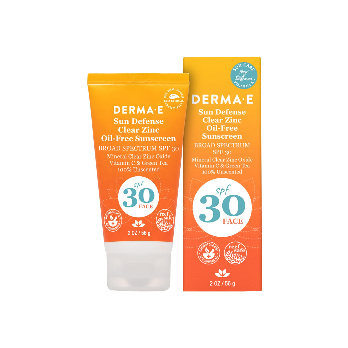 Derma E Sun Defense Mineral Sunscreen Spf 30 - Oil-Free, Hypoallergenic, Zinc Oxide, 2 Oz