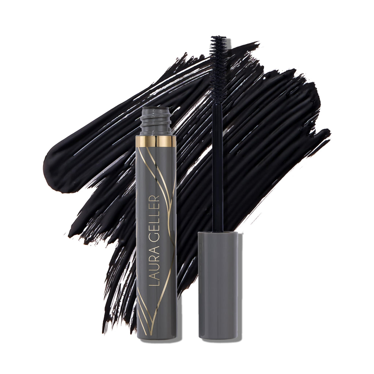 LAURA GELLER NEW YORK Waterproof Lengthening Mascara - Black, Buildable, Curling Formula, 0.37 Fl Oz