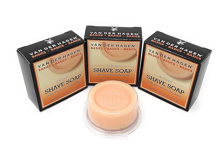 Van Der Hagen Deluxe Shave Soap, 2.5 Oz, 3-Pack - Premium Shaving Soap For Smooth Shave