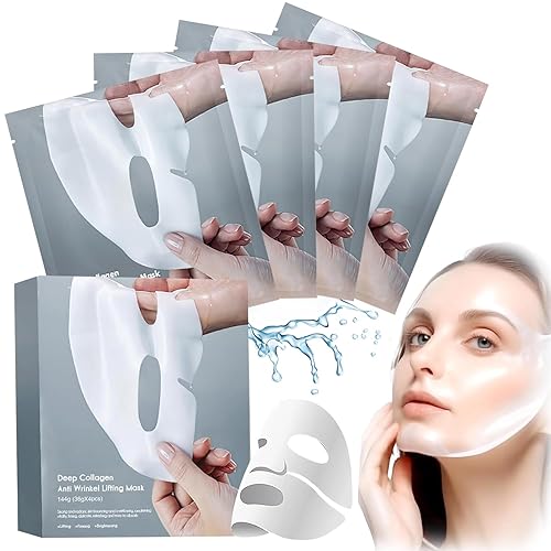 Marojeif Deep Collagen Overnight Mask - Anti-Wrinkle Hydrogel Facial Mask (4Pcs)