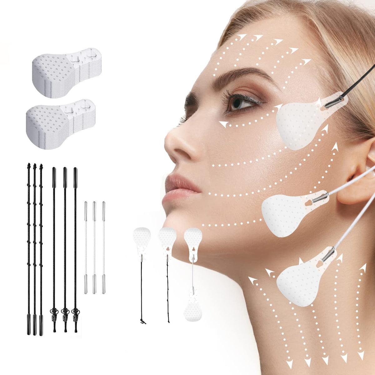 Wxyinspas 40 Pcs Invisible Face Tape For Wrinkles, Jowls, Neck & Eye - Waterproof V Shape Lift