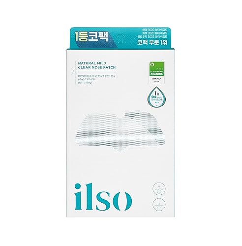 Ilso Natural Mild Clear Nose Patch - Blackhead Remover For Pores & Acne, 5 Pcs - Korean Skin Care