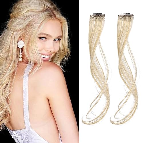 REECHO Wavy Curly Clip-in Bangs Set, 12&quot; Medium Blonde with Highlights for Women