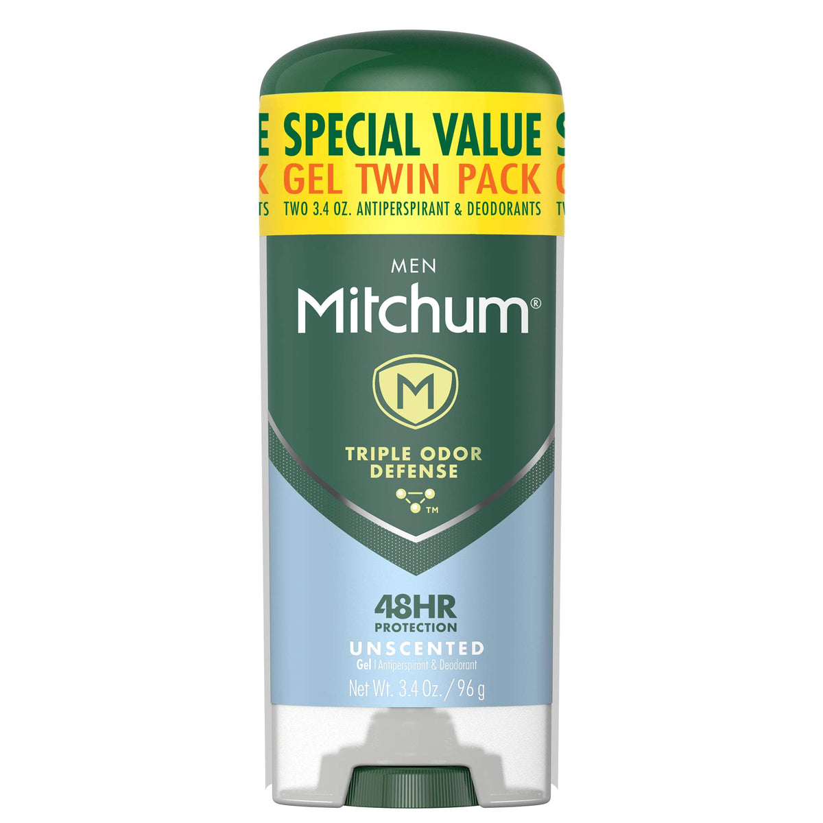 Mitchum Men'S Unscented Antiperspirant Gel Stick, 48 Hr Protection, 3.4 Oz, Pack Of 