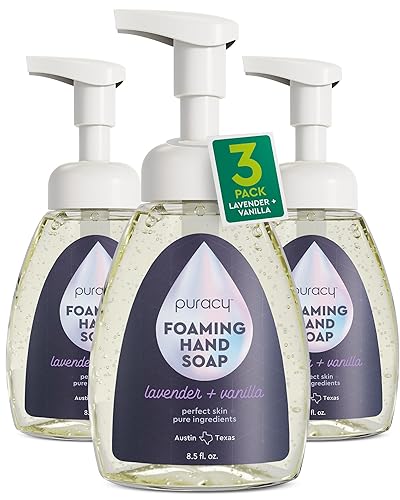 Puracy Foaming Hand Soap, Lavender & Vanilla, Non-Toxic, 12 Fl Oz, 3-Pack