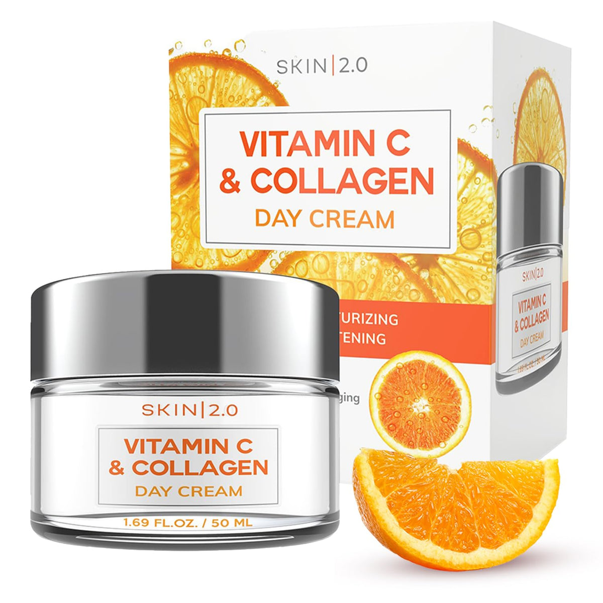 Skin 2.0 Vitamin C & Collagen Face Moisturizer - Anti-Aging, Brightening, Cruelty-Free, 