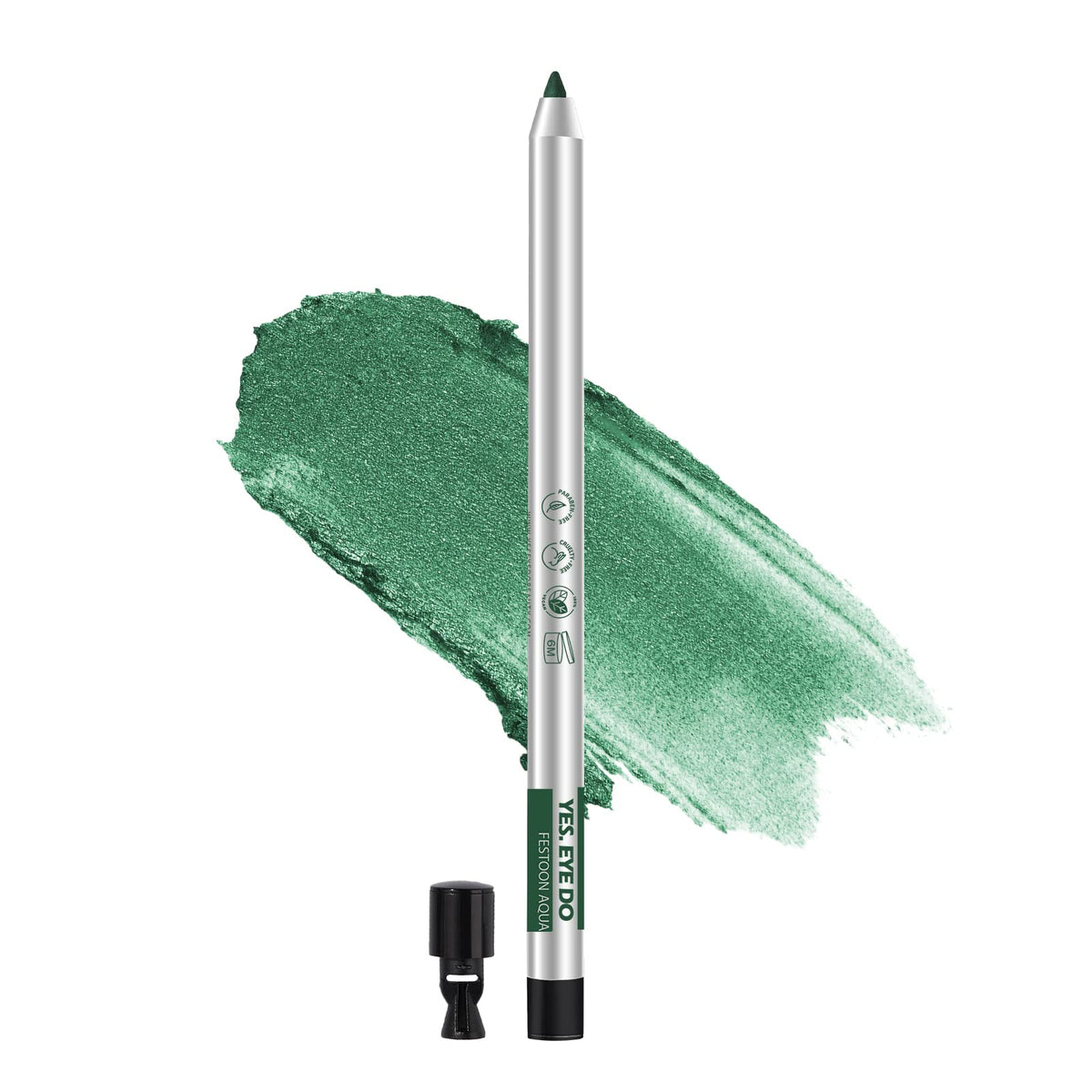 Yes.Eye Do Retractable Gel Eyeliner Pencil, Waterproof Green Glitter For Winged Eye Look