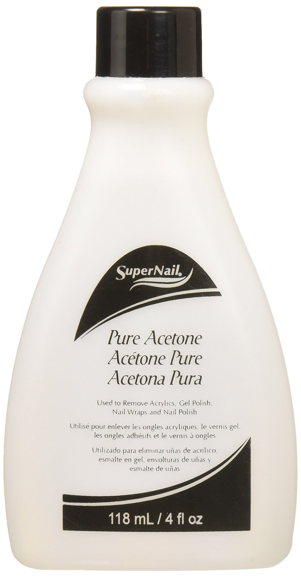 Super Nail Pure Acetone - 4 Fl Oz | Nail Polish Remover For Gel & Acrylic Nails