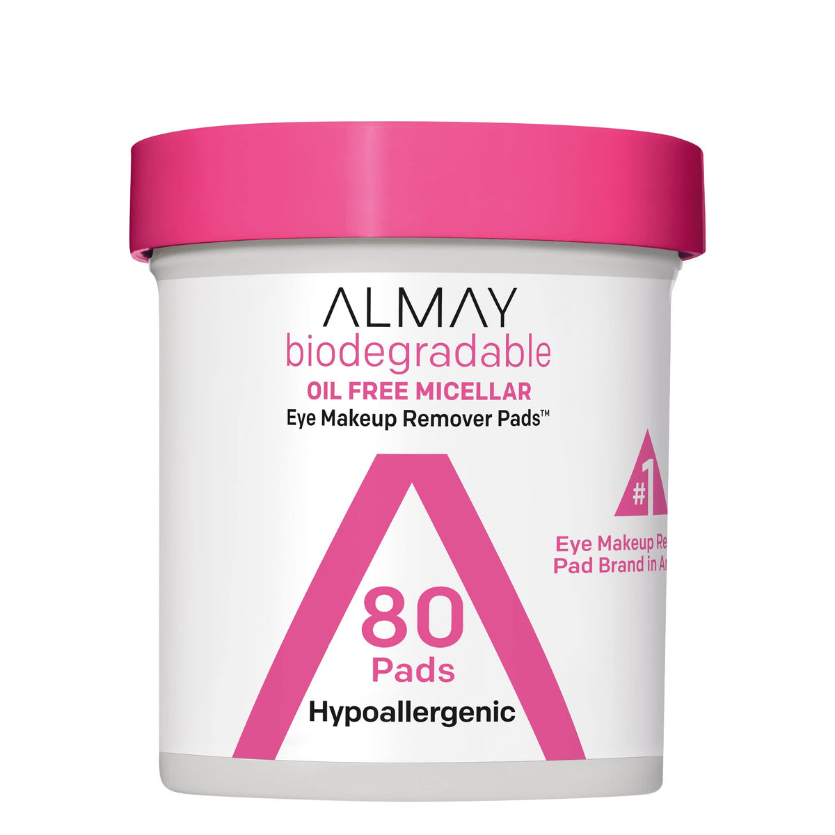 Almay Biodegradable Makeup Remover Pads, Hypoallergenic & Fragrance-Free, 80 Count