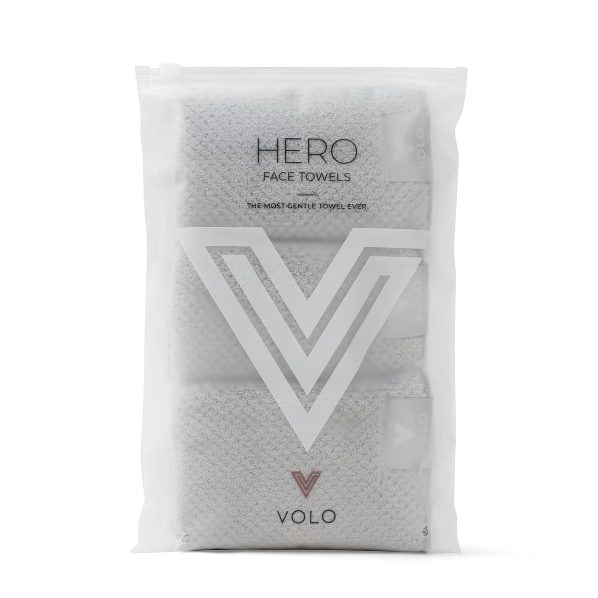 Volo Hero Gray Microfiber Face Towels 3Pk - Ultra Soft, Absorbent Makeup Remover & Washcloths