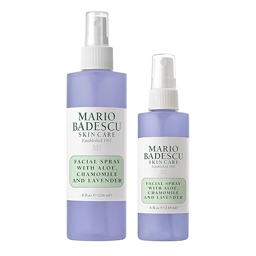 Mario Badescu Facial Spray Combo - Hydrating Mist With Aloe, Chamomile & Lavender, 8Oz + 4Oz