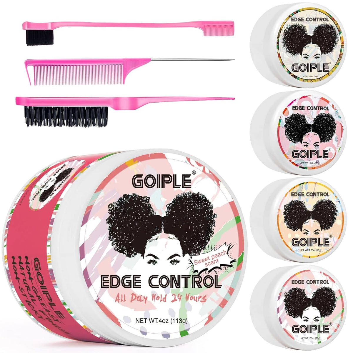 Goiple Edge Control Wax For Women - Strong Hold, Non-Greasy, Water-Based, 8Pcs