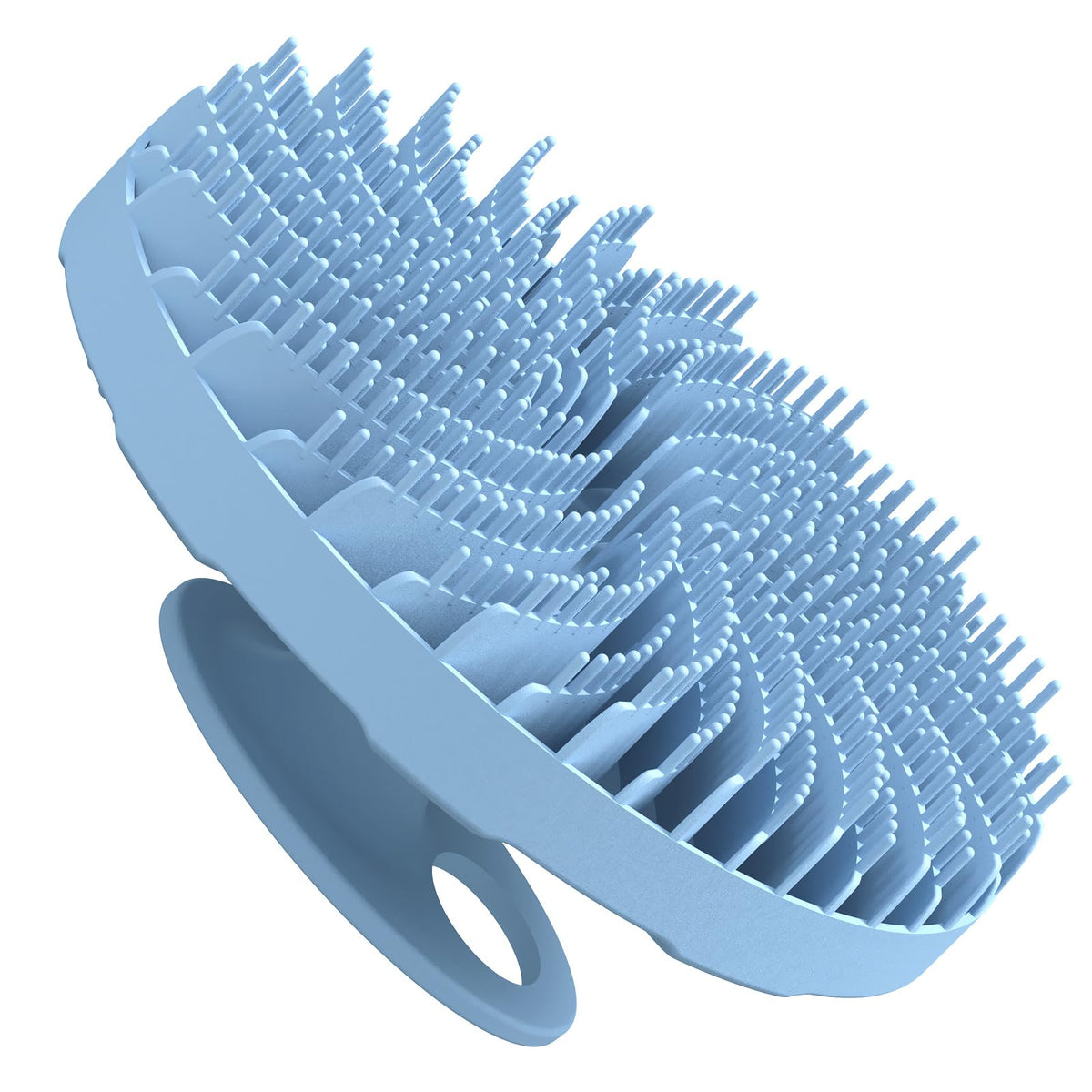 Innerneed Silicone Body Scrubber - Gentle Exfoliating Bath Brush, Light Blue, Hygienic & Durable