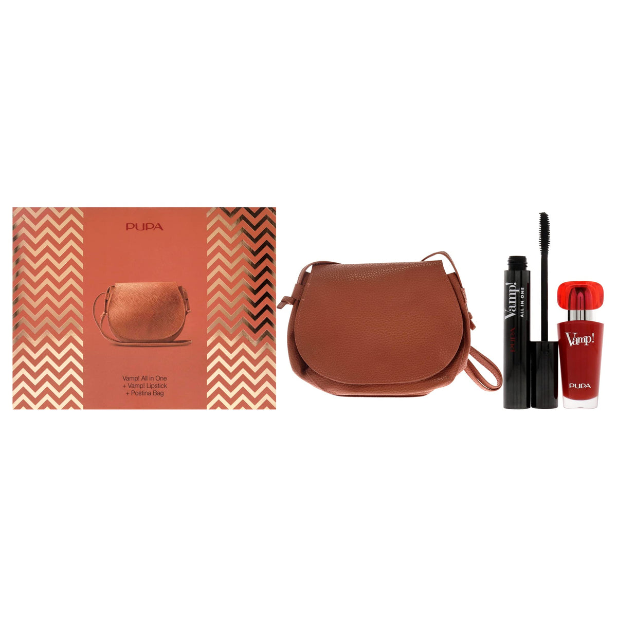 Pupa Milano Vamp! All In One Lipstick Kit With Postina Bag - Sexy Black & Intense Red