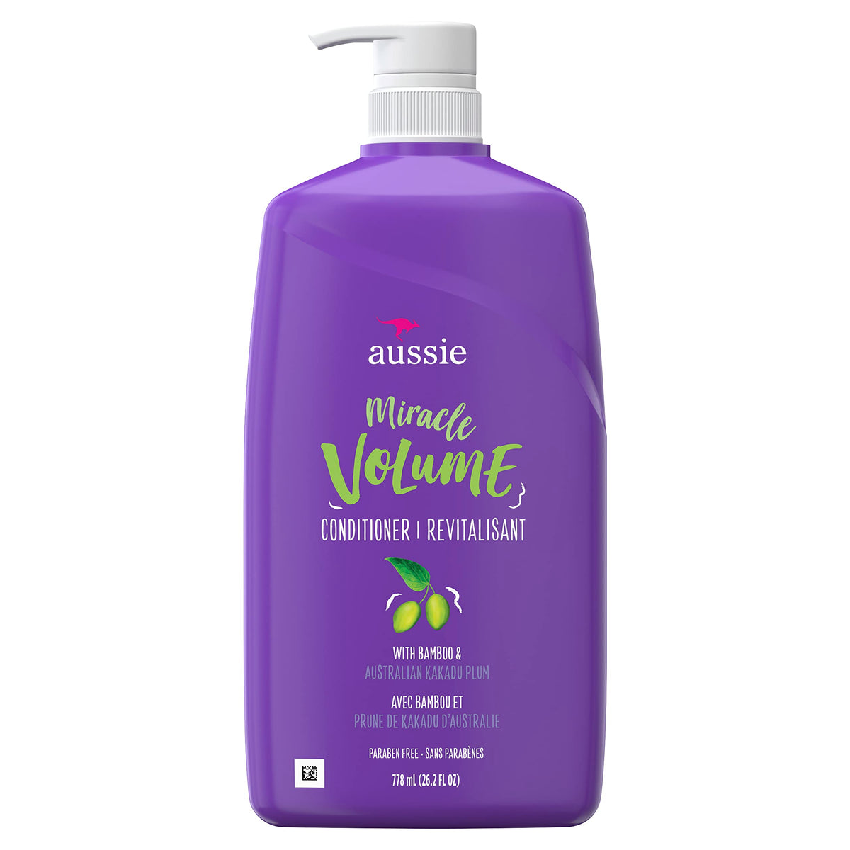 Aussie Miracle Volume with Plum & Bamboo, Paraben Free Conditioner, 26.2 fl oz