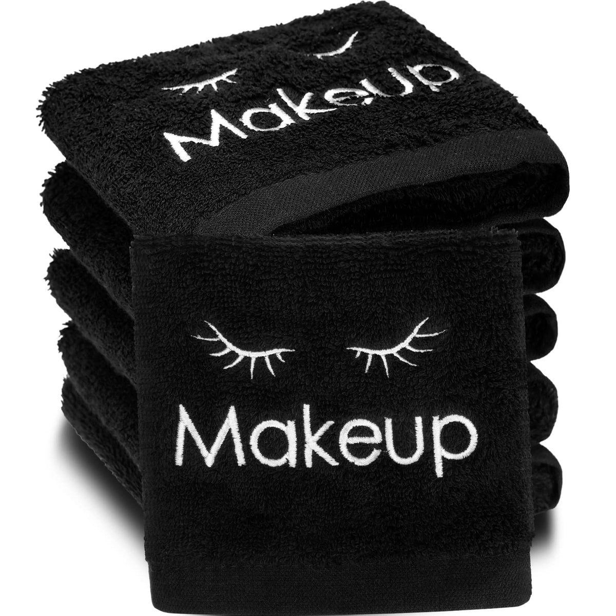 Shimeyao 6 Pcs Black Cotton Makeup Washcloths, 13X13 Inch Reusable Face Towels For Skin Care