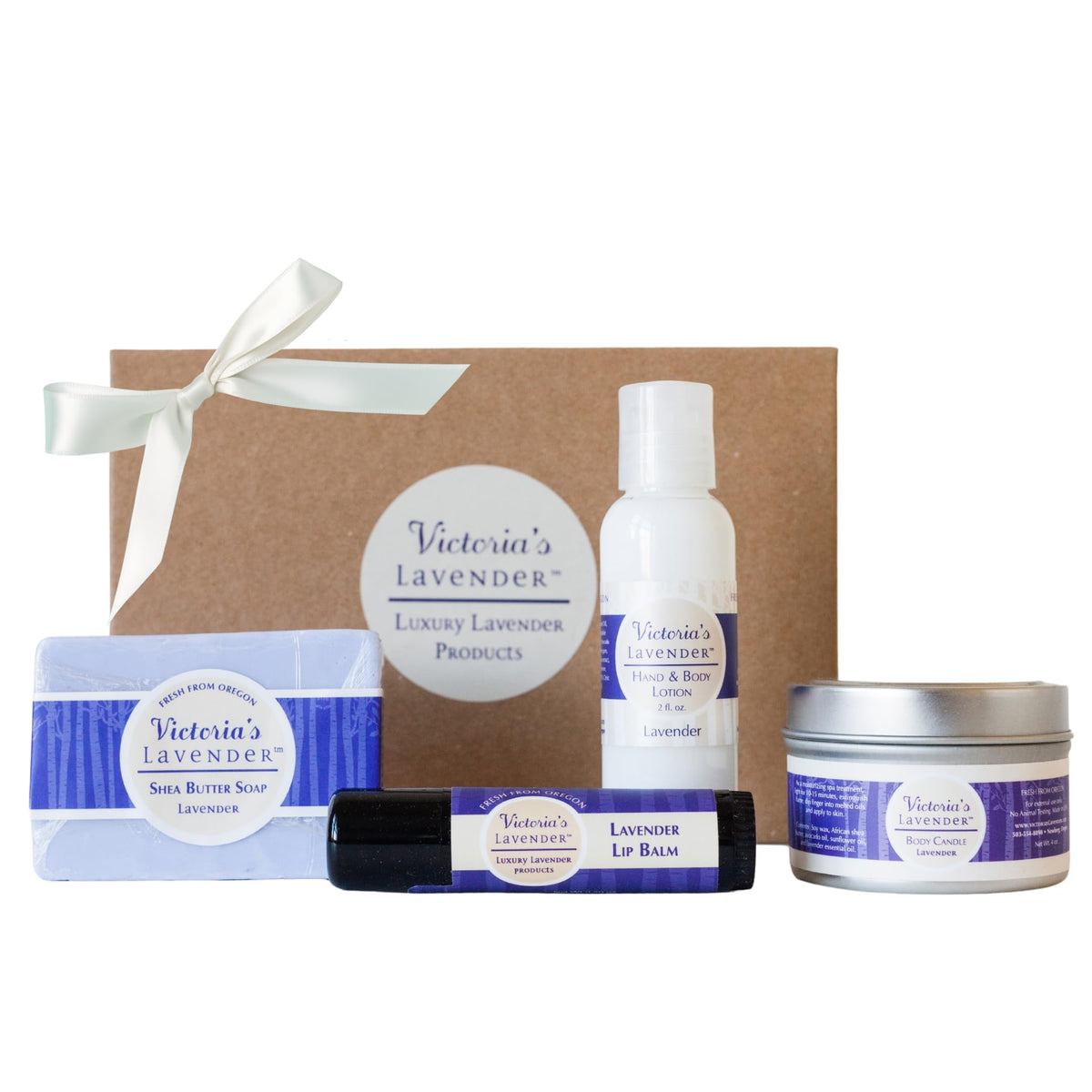 Victoria'S Lavender Gift Set - Handmade Soap, Lotion, Lip Balm & Candle For Skin Care