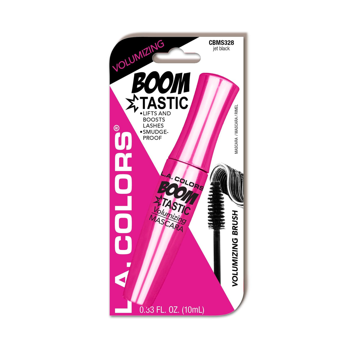 L.A. Colors Boomtastic Volumizing Mascara, Jet Black, 1.4 Oz - Intense Volume & Definition