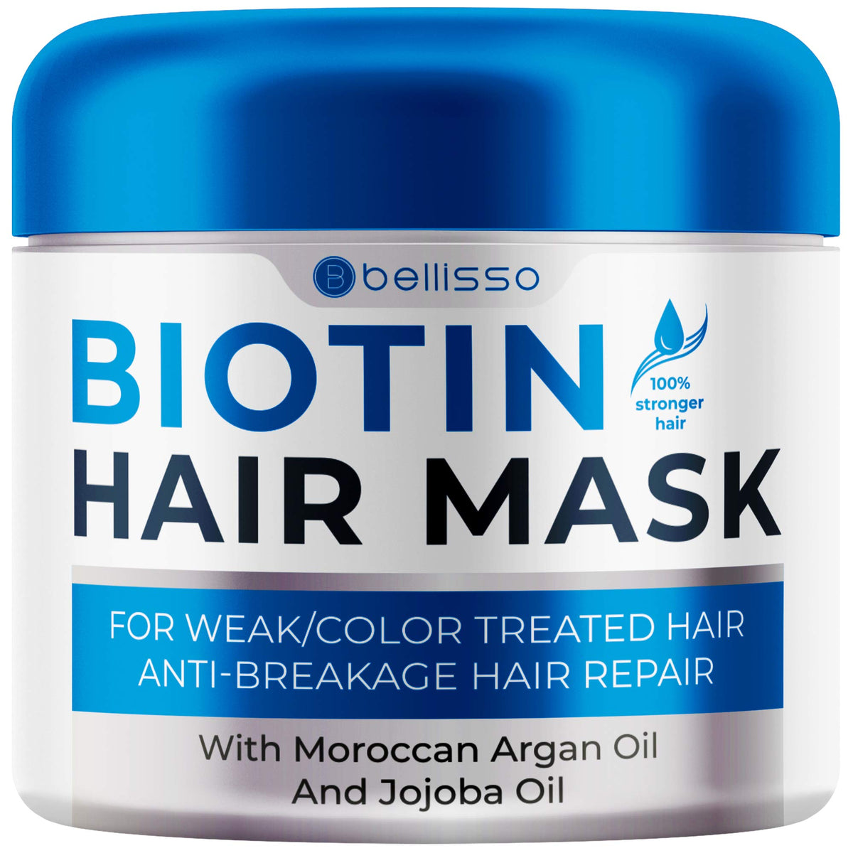 Bellisso Biotin Hair Mask - Volume Boost Deep Conditioner For Dry Curly Hair - 8.45 Fl Oz