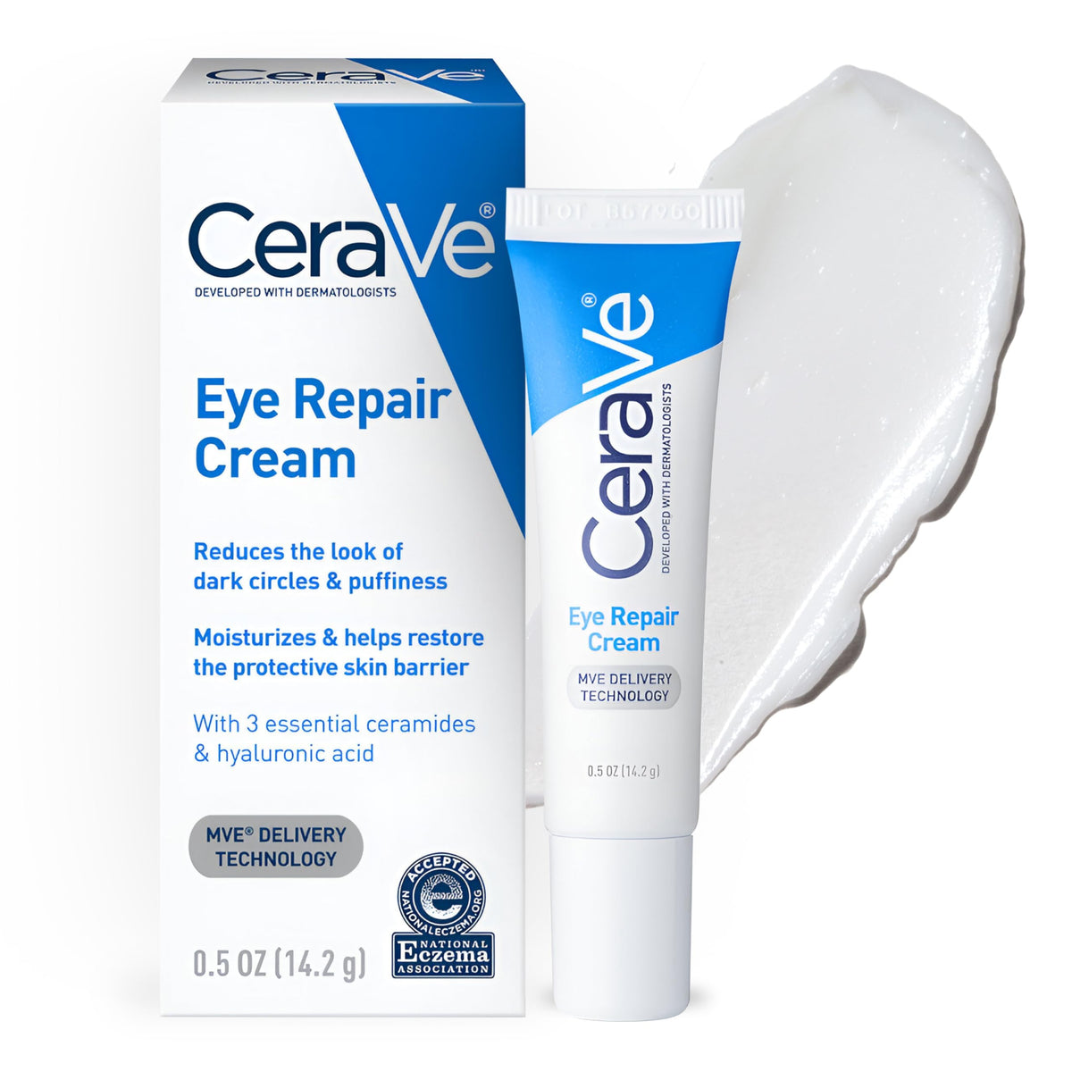 Cerave Eye Repair Cream - Hydrating Under Eye Treatment For Puffiness & Dark Circles, 0.5 Oz