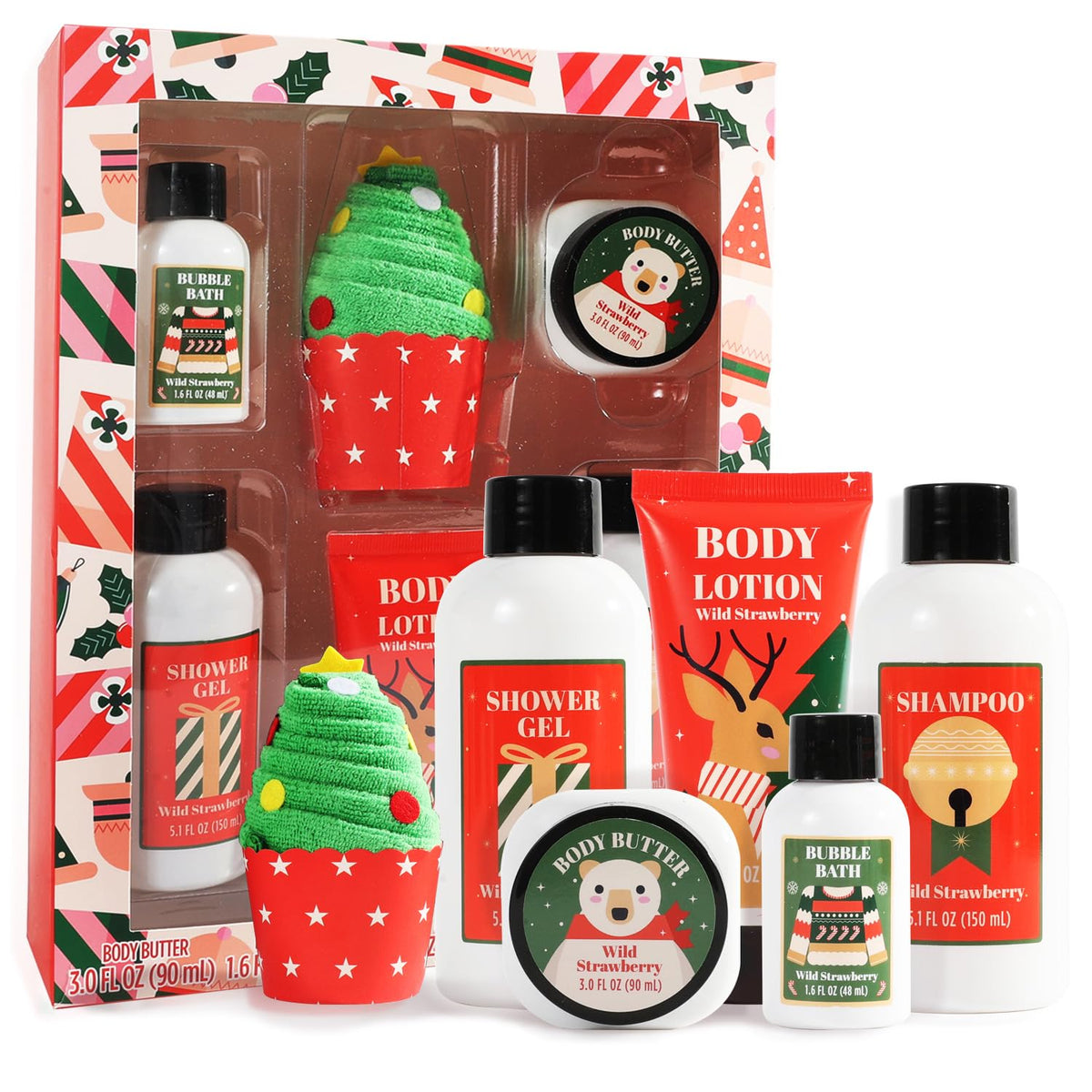 Bfflove Gift Set For Women - Christmas Bath & Body Essentials, 6Pcs Holiday Stocking Stuffers