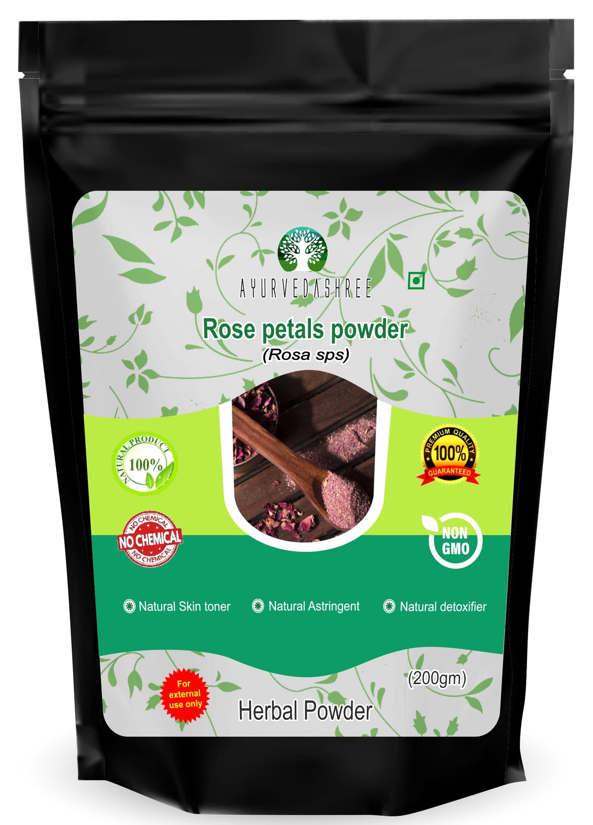 Ayurvedashree Rose Petals Powder 200 Gm | 100% Pure Natural Skin Toner & Face Mask