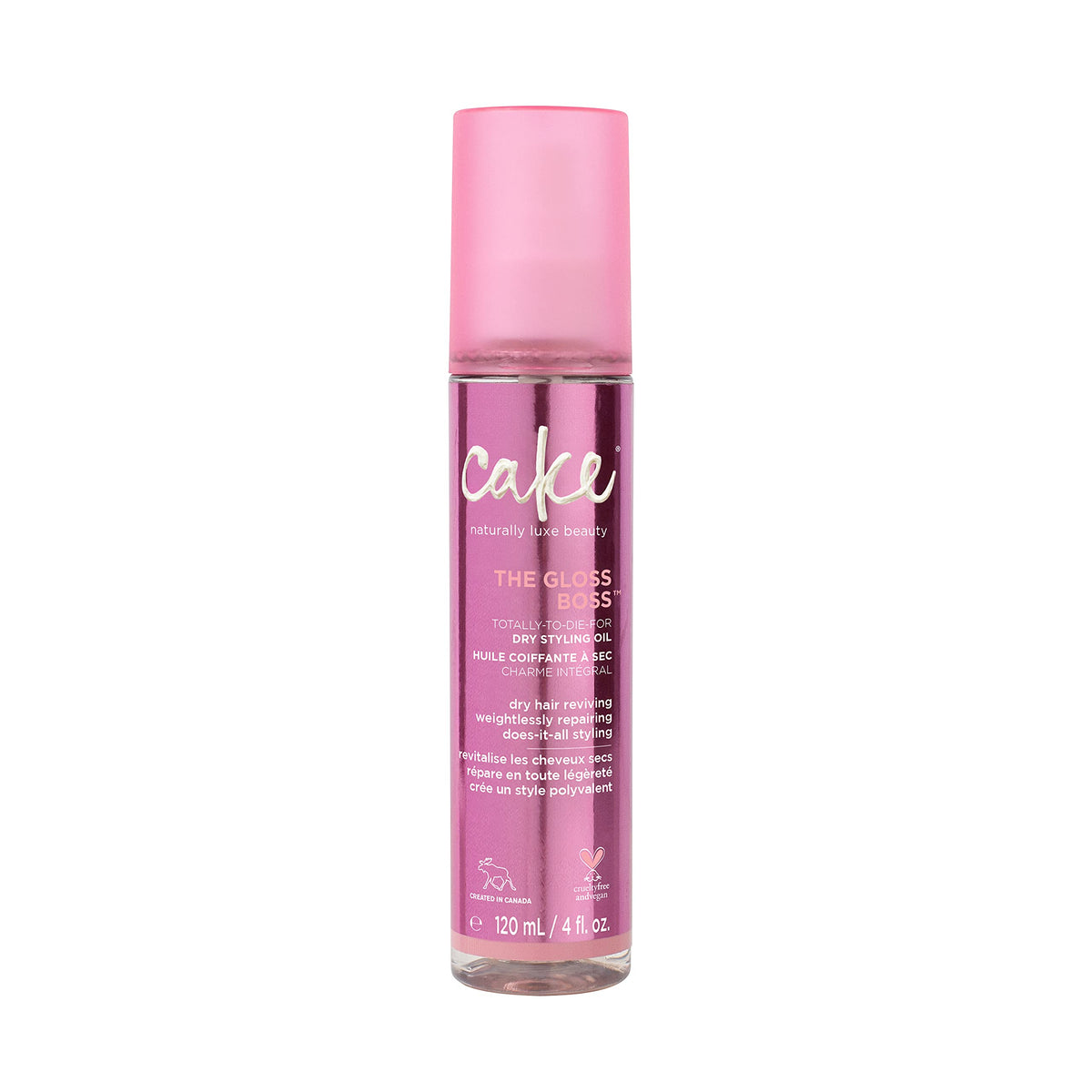 Cake Beauty The Gloss Boss Dry Styling Oil - 4 Fl Oz, Pink - Lightweight Hair Oil