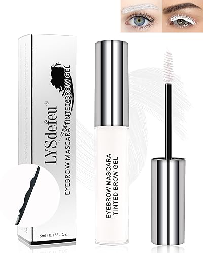 LYSdefeu Eyebrow Mascara Gel - Waterproof Tinted Brow Filler, 0.18oz, White - Halloween Makeup