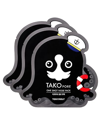 Tonymoly Tako Pore One Shot Nose Pack - 3 Pack Charcoal Extracts For Skin Purification