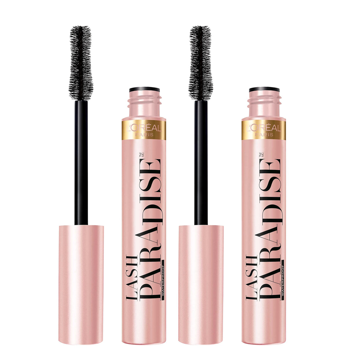 L'Oreal Paris Voluminous Lash Paradise Waterproof Mascara, 2-Pack, Black, No Clumping