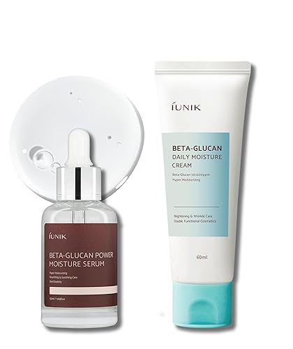 Iunik Beta Glucan Daily Moisture Cream & Serum Set For Intense Hydration - 2 Piece