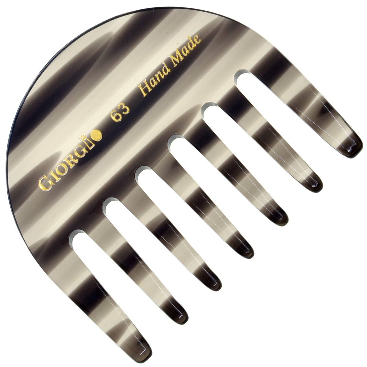 Giorgio G63 Wide Tooth Comb - Detangling Pocket Comb For Thick Hair, Handmade In Graphite