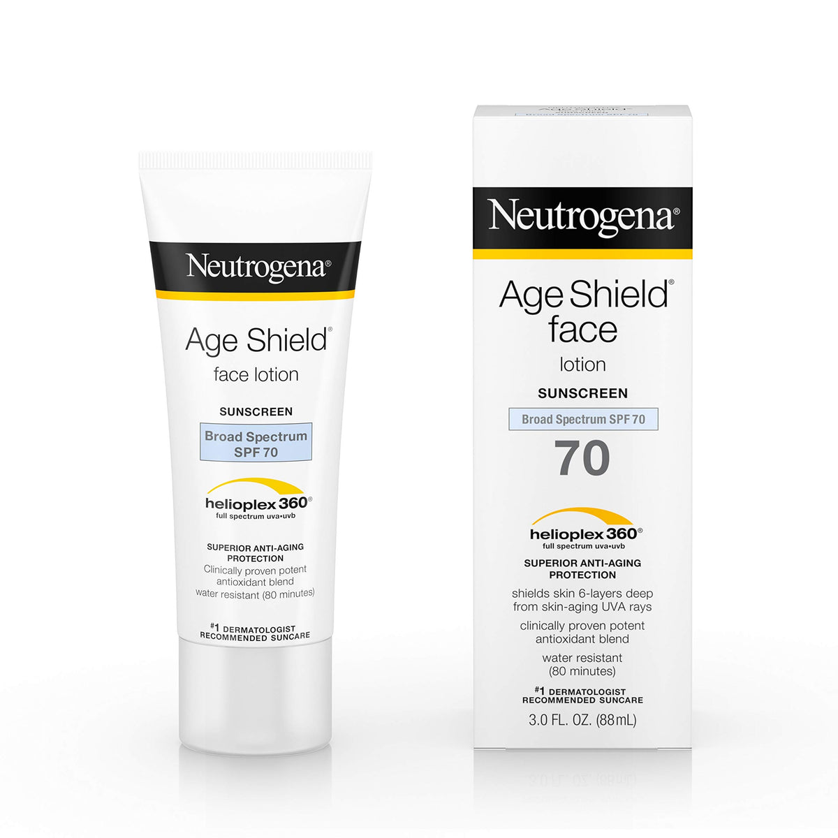 Neutrogena Age Shield Face Lotion Sunscreen Spf 70 - 3 Oz Broad Spectrum Protection