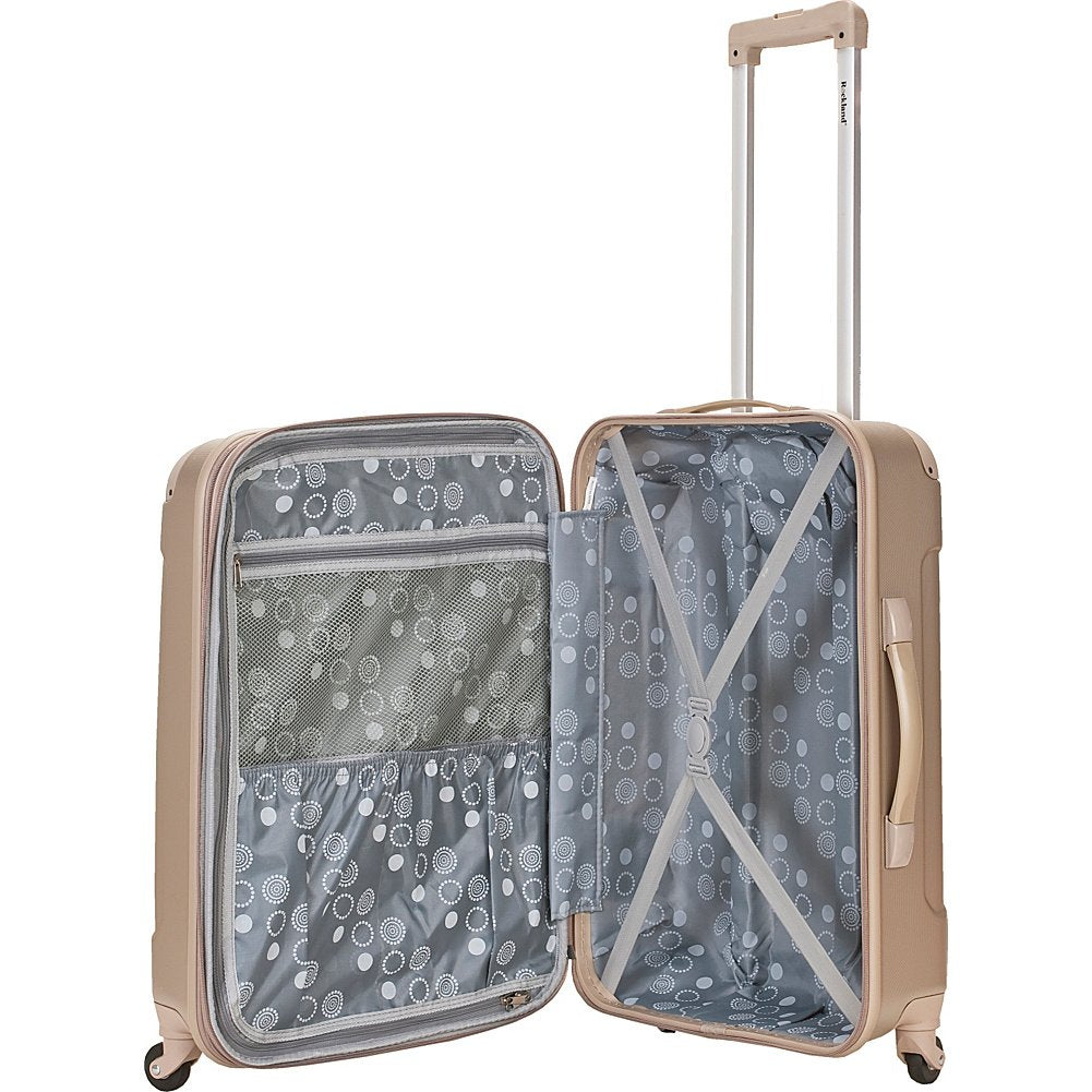 Rockland Silver Hardside Spinner Luggage Set, 3-Piece (20/24/28) - Durable ABS Material