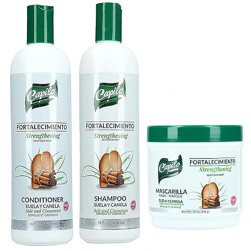 Capilo Suela Y Canela Conditioner, Rinse & Shampoo - 16 Oz, Nourishing Hair Care