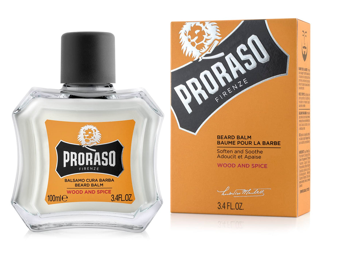 Proraso Beard Balm | Wood And Spice Scent | 3.4 Fl Oz - Nourishing Beard Care