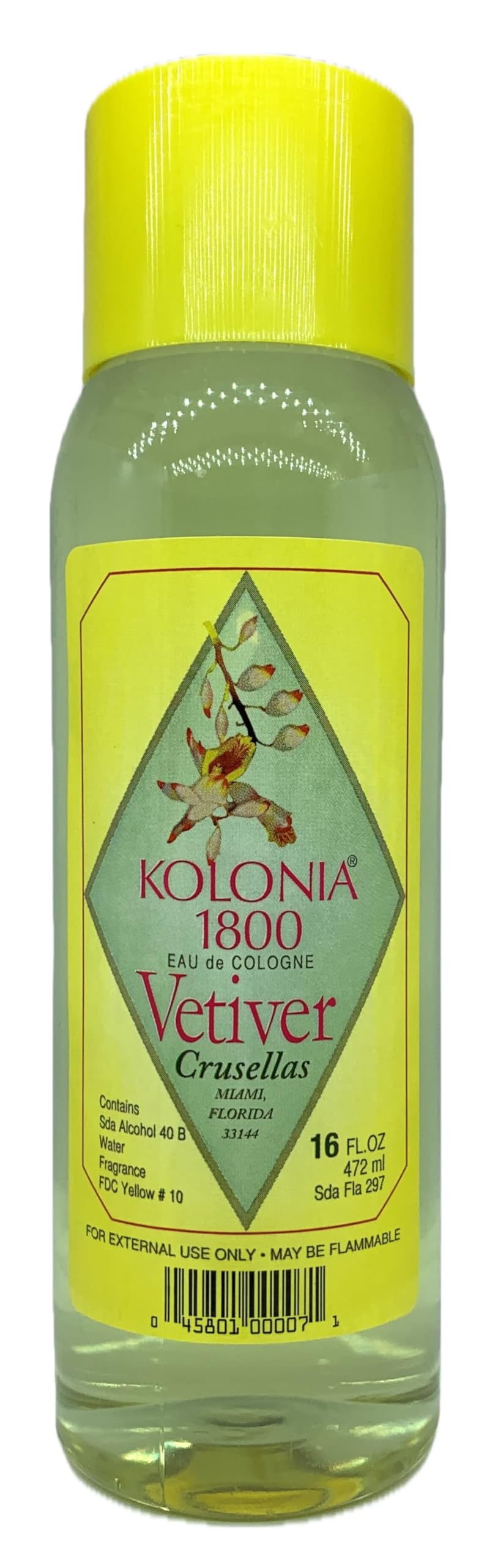 Crusellas Vetiver Cologne 1800 - 16 Fl Oz | Refreshing Fragrance for Men