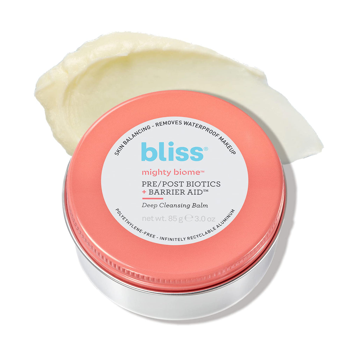 Bliss Mighty Biome Deep Cleansing Balm, 3 Oz - Vegan, Antioxidants, Waterproof Makeup Remover