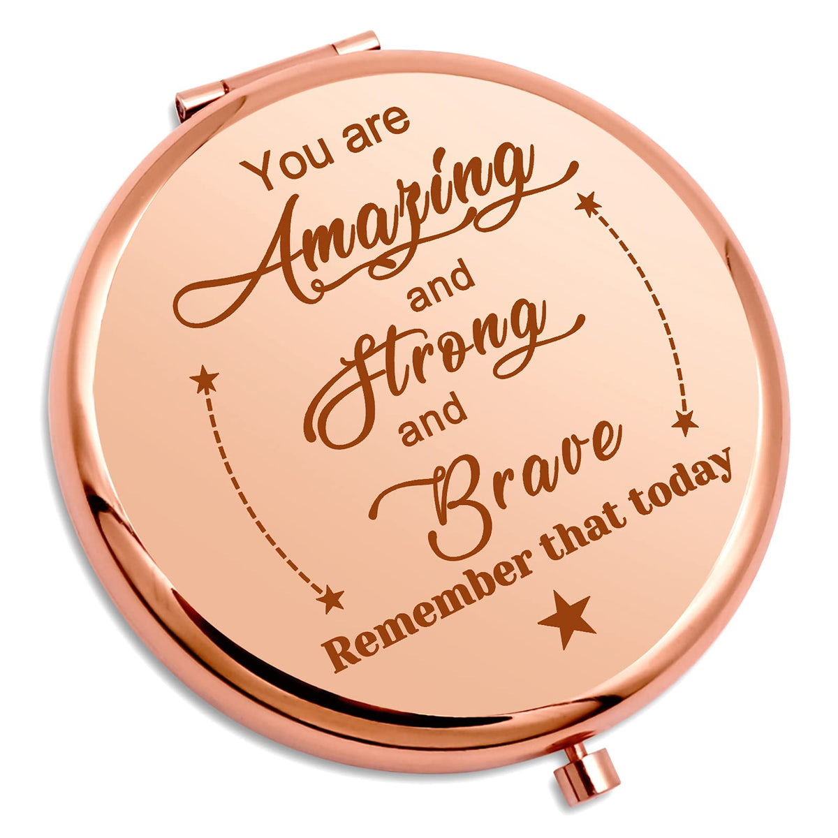 Gevody Rose Gold Makeup Mirror - Inspirational Gifts For Women, Travel Compact, Birthday & Graduation