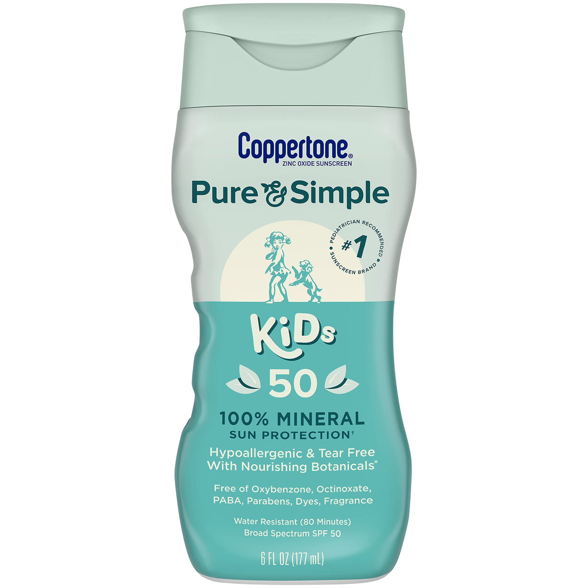 Coppertone Kids Sunscreen Lotion Spf 50, Tear-Free, Water Resistant, 6 Fl Oz