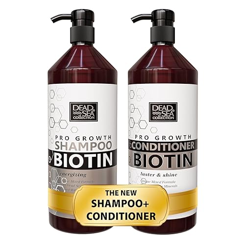 Dead Sea Collection Biotin Oil Shampoo & Conditioner Set - Strengthens, Adds Volume, 67.6 Fl. Oz